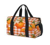 Bolsa de lona deportiva a cuadros naranja para fin de semana, bolsa de viaje, gimnasio, bolsa de lona para niños, niñas, niños, mujeres y hombres