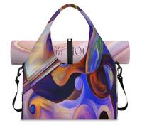 Bolsa de lona deportiva abstracta con compartimento para zapatos, bolsa de viaje para fin de semana de música, bolsa de equipaje para gimnasio, yoga, viajes, color, L, Bolsa de viaje