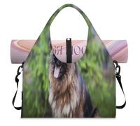 Bolsa de lona deportiva con compartimento para zapatos, diseño de perro pastor alemán, bolsa de equipaje para gimnasio, yoga, viajes, color, L, Bolsa de viaje
