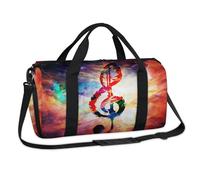 Bolsa de lona deportiva con diseño abstracto de galaxia y notas musicales, bolsa de viaje para el gimnasio, bolsa de lona para niños, niñas, niños, mujeres y hombres