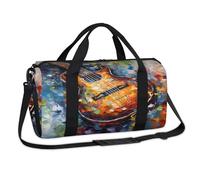 Bolsa de lona deportiva con diseño de acuarela, arte musical, guitarra, fin de semana, bolsa de viaje, gimnasio, equipaje, bolsa de lona para niños, niñas, niños, mujeres y hombres