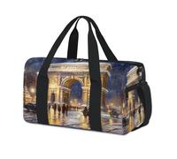 Bolsa de lona deportiva con diseño de arco de triunfo de Francia, para fin de semana, para la noche, informal, viajes, gimnasio, para niños, niñas, niños, mujeres y hombres