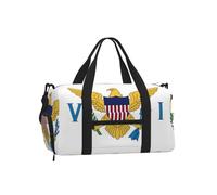 Bolsa de lona deportiva con diseño de bandera de las Islas Vírgenes de Estados Unidos con compartimento para zapatos