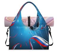 Bolsa de lona deportiva con diseño de bandera de Rusia con compartimento para zapatos, para fin de semana de fútbol, bolsa de equipaje para gimnasio, yoga, viajes, color, L, Bolsa de viaje