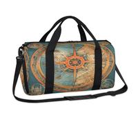 Bolsa de lona deportiva con diseño de brújula vintage, estilo retro, para fin de semana, para viajes, gimnasio, equipaje, para niños, niñas, niños, mujeres y hombres