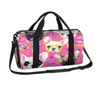 Bolsa de lona deportiva con diseño de bulldog francés, para fin de semana, para viajes, gimnasio, equipaje, para niños, niñas, niños, mujeres y hombres