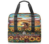 Bolsa de lona deportiva con diseño de caballo y girasol para mujeres, hombres, niños y niñas, 21 L, para fin de semana, para viajes, gimnasio, yoga, color, Big, Organizador de bolsas