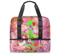 Bolsa de lona deportiva con diseño de calavera de color mármol para mujeres, hombres y niños, Kirls Skull Print Weekend Overnight Bags Wet Seperated 21 L Tote Bag for Travel Gym Yoga, color, 21L,