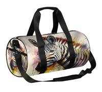 Bolsa de lona deportiva con diseño de cebra de acuarela para entrenamiento, ligera, para fin de semana, viajes, para hombres y mujeres (animal), Aguacolor Zebra, 17.6(L) x 9(W) x 9(H) inch