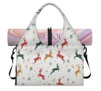 Bolsa de lona deportiva con diseño de ciervo de alce, con compartimento para zapatos, fin de semana, para la noche, para gimnasio, yoga, viajes, color, L, Bolsa de viaje
