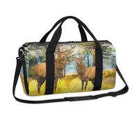 Bolsa de lona deportiva con diseño de ciervos y animales del bosque, para fin de semana, para viajes, gimnasio, equipaje, para niños, niñas, niños, mujeres y hombres