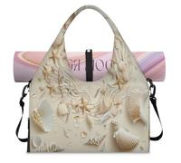 Bolsa de lona deportiva con diseño de conchas de mar con compartimento para zapatos, fin de semana, bolsa de equipaje para gimnasio, yoga, viajes, color, L, Bolsa de viaje