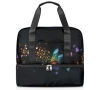 Bolsa de lona deportiva con diseño de corazones y mariposas y arcoíris para mujeres, hombres, niños y niñas, 21 L, para fin de semana, para viajes, gimnasio, yoga, color, Big, Organizador de bolsas