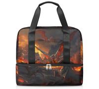 Bolsa de lona deportiva con diseño de dinosaurios para mujeres, hombres, niños y niñas, 21 L, para fin de semana, para viajes, gimnasio, yoga, color, Big, Organizador de bolsas