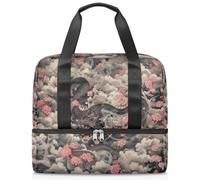Bolsa de lona deportiva con diseño de dragón de flores para mujeres, hombres, niños y niñas, 21 L, para fin de semana, para viajes, gimnasio, yoga, color, Big, Organizador de bolsas
