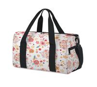 Bolsa de lona deportiva con diseño de erizo, diseño de flores, para fin de semana, para la noche, informal, viajes, gimnasio, para niños, niñas, niños, mujeres y hombres
