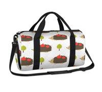 Bolsa de lona deportiva con diseño de erizo, manzanas, para fin de semana, para la noche, para viajes, gimnasio, para niños, mujeres, hombres