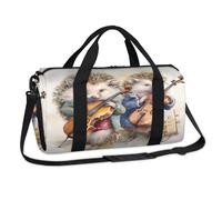 Bolsa de lona deportiva con diseño de erizo y violín musical, para fin de semana, para viajes, gimnasio, equipaje, para niños, mujeres, hombres