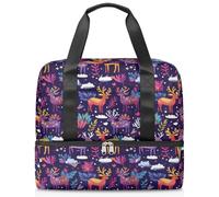 Bolsa de lona deportiva con diseño de flores, alce, ciervo, para mujeres, hombres, niños y niñas, 21 L, para fin de semana, para viajes, gimnasio, yoga, color, Big, Organizador de bolsas