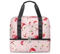 Bolsa de lona deportiva con diseño de flores y manzanas para mujeres, hombres, niños y niñas, 21 L, para fin de semana, para viajes, gimnasio, yoga, color, Big, Organizador de bolsas