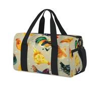 Bolsa de lona deportiva con diseño de gallo y pollo, para fin de semana, para pasar la noche, para viajes, gimnasio, para niños, niñas, niños, mujeres y hombres