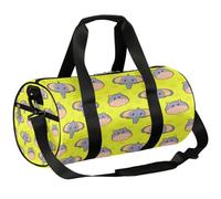 Bolsa de lona deportiva con diseño de hipopótamo de elefante, bolsa de lona ligera para el hombro, bolsa de viaje para hombres y mujeres (animal divertido), Lindo hipopótamo elefante, 17.6(L) x 9(W) x