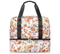Bolsa de lona deportiva con diseño de hojas de otoño para mujeres, hombres, niños y niñas, 21 L, para fin de semana, para viajes, gimnasio, yoga, color, Big, Organizador de bolsas