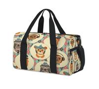 Bolsa de lona deportiva con diseño de mono para fin de semana, bolsa de viaje informal, para viajes, gimnasio, para niños, niñas, niños, mujeres y hombres