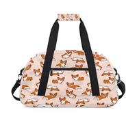 Bolsa de lona deportiva con diseño de perro Corgis de dibujos animados para mujeres y hombres, perro animal de 24 L, bolsa de fin de semana durante la noche, bolsa de viaje, bolsa de gimnasio para