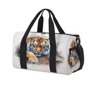 Bolsa de lona deportiva con diseño de tigre y animales de acuarela, para fin de semana, para viajes, gimnasio, para niños, niñas, mujeres y hombres