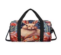 Bolsa de lona deportiva con diseño étnico de huevos de conejo de Pascua con compartimento para zapatos, bolsas de fin de semana, viajes, gimnasio, organizador de equipaje para mujeres, hombres, niños
