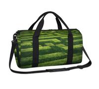 Bolsa de lona deportiva con diseño geométrico de árbol de jardín, para fin de semana, para la noche, para viajes, gimnasio, equipaje, para niños, niñas, niños, mujeres y hombres