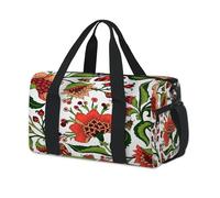 Bolsa de lona deportiva con estampado de flores de cachemira, tribus, para fin de semana, para pasar la noche, casual, viajes, gimnasio, para niños, niñas, niños, mujeres y hombres