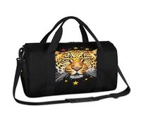 Bolsa de lona deportiva con estampado de leopardo y animales de acuarela, bolsa de viaje informal para viajes, gimnasio, equipaje para niños, niñas, niños, mujeres y hombres