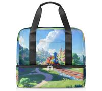 Bolsa de lona deportiva con estampado de tren de dibujos animados para mujeres, hombres, niños y niñas, 21 L, bolsa de fin de semana, bolsa de viaje separada para viajes, gimnasio, yoga, color, Big,