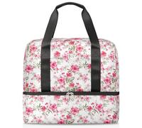 Bolsa de lona deportiva con estampado floral para mujeres, hombres, niños, Kirls, 21 L, bolsas de fin de semana para la noche, bolsa de mano separada para viajes, gimnasio, yoga, color, 21L,