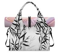 Bolsa de lona deportiva con flores japonesas para mujeres y hombres, bolsa de fin de semana japonesa con compartimento para zapatos, bolsa de hombro para yoga, gimnasio, viajes, color, L, Organizador