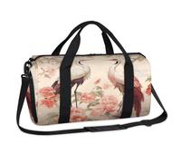 Bolsa de lona deportiva con grullas de flores japonesas, bolsa de fin de semana, bolsa de viaje, gimnasio, equipaje, bolsa de lona para niños, niñas, niños, mujeres y hombres