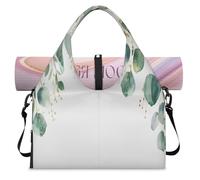 Bolsa de lona deportiva con hojas de eucalipto para mujeres y hombres, bolsa de fin de semana con compartimento para zapatos, bolsa de hombro para yoga, gimnasio, viajes, color, L, Organizador de