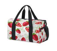 Bolsa de lona deportiva con hojas de fresa para primavera, fin de semana, bolsa de noche, casual, viajes, gimnasio, para niños, niñas, niños, mujeres y hombres