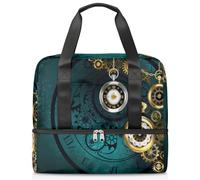 Bolsa de lona deportiva con impresión de arte antiguo para mujeres, hombres y niños, Kirls Retro Art Weekend Overnight Bags Wet Seperated 21 L Tote Bag for Travel Gym Yoga, color, 21L, Organizador de
