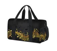Bolsa de lona deportiva con notas musicales de arte abstracto, para fin de semana, para la noche, viajes, gimnasio, para niños, niñas, mujeres y hombres
