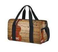 Bolsa de lona deportiva con notas musicales de violín, para fin de semana, para la noche, informal, viajes, gimnasio, para niños, niñas, niños, mujeres y hombres