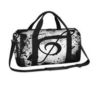 Bolsa de lona deportiva con notas musicales, para fin de semana, para viajes, gimnasio, equipaje, para niños, niñas, niños, mujeres y hombres, color negro