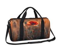 Bolsa de lona deportiva con orejas de trigo y flores de amapola, bolsa de deporte para fin de semana, bolsa de viaje, gimnasio, bolsa de lona para niños, niñas, niños, mujeres y hombres