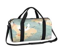 Bolsa de lona deportiva con patrón de grúas japonesas, bolsa de fin de semana, bolsa de viaje, gimnasio, equipaje, bolsa de lona para niños, niñas, niños, mujeres y hombres
