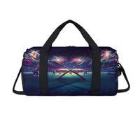 Bolsa de lona deportiva con patrón deportivo de hockey con compartimento para zapatos, bolsas de fin de semana, viajes, gimnasio, organizador de equipaje para mujeres, hombres, niños y niñas