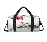 Bolsa de lona deportiva con pintura de arce japonesa con compartimento para zapatos, bolsas de fin de semana japonesas para viajes, gimnasio, organizador de equipaje para mujeres, hombres, niños y