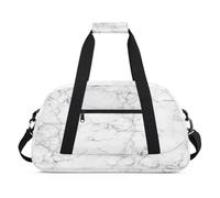 Bolsa de lona deportiva con textura de mármol blanco para mujeres y hombres, bolsa de fin de semana de 24 L, bolsa de viaje para gimnasio, para niños y niñas, color, 24 L, Organizador de bolsas