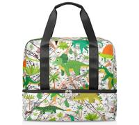 Bolsa de lona deportiva con textura de mármol para mujeres, hombres y niños, Kirls Dinosaur Art Marble Weekend Overnight Bags Wet Seperated 21 L Tote Bag for Travel Gym Yoga, color, 21L, Organizador